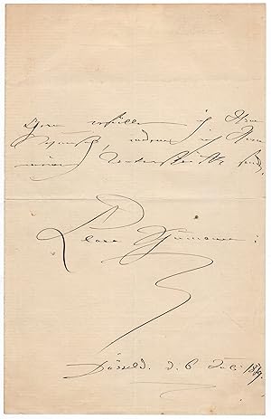 Schumann, Clara (1819-1896) - Autograph letter signed