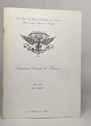 A la gloire du grand architecte de l'univers - rite écossais ancien et accepté - suprème conseil ...