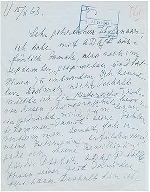 Seller image for Sammlung von 3 eigenh. Briefen mit Unterschrift (2 von Olda Kokoschka und 1 Brief von Nina Kandinsky). for sale by Kotte Autographs GmbH