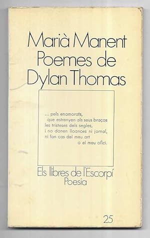 Poemes de Dylan Thomas. llibres de l'Escorpí nº 25