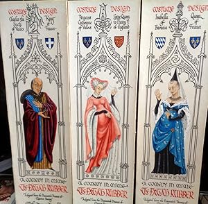 Costume Designs. 3 Theatre Poster ORIGINAL Paintings. Queen Isabella of Bavaria, Charles the VIth...