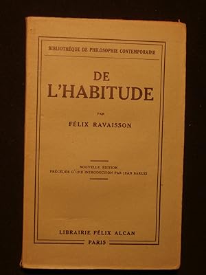 Image du vendeur pour De l'habitude mis en vente par Tant qu'il y aura des livres