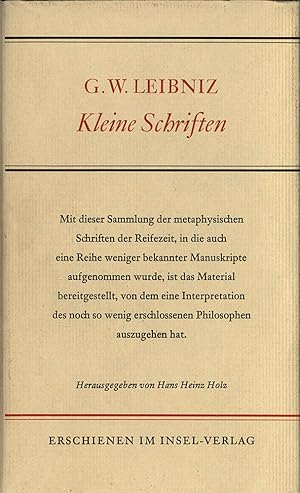 Kleine Schriften zur Metaphysik. Opuscules metaphysiques.