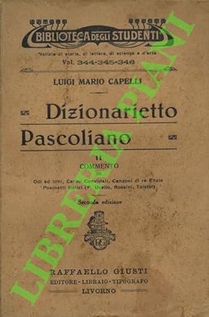 Imagen del vendedor de Dizionarietto pascoliano. II. a la venta por Libreria Piani