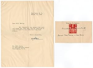 Bild des Verkufers fr Churchill, Winston S. (1874-1965) - Excellent card signed zum Verkauf von Andreas Wiemer Historical Autographs