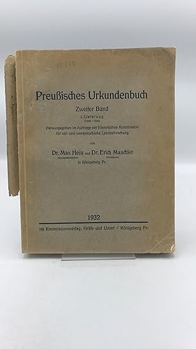 Preußisches Urkundenbuch. Zweiter Band. 1 Lieferung (1309-1324)