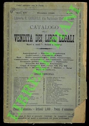 Catalogo della vendita dei libri legali. Nuovi e usati antichi e moderni.