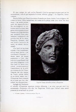 Imagen del vendedor de LAMINA V34746: Cap de Venus Afrodita, Empuries a la venta por EL BOLETIN