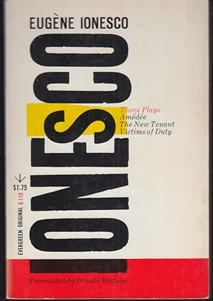 Image du vendeur pour Ionesco: Three Plays: Amedee, The New Tenant, Victims of Duty mis en vente par OPEN DOOR BOOKSHOP