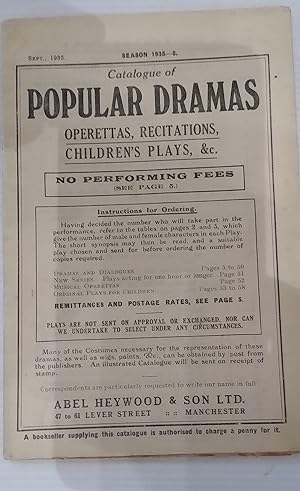 Catalogue of Popular Dramas, operettas, recitations, children's plays etc Season 1935 - 1936