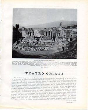 Immagine del venditore per LAMINA V34213: Vista teatro griego de Taormina venduto da EL BOLETIN