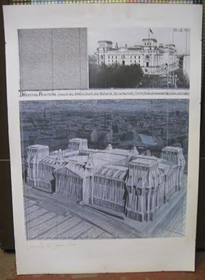 Wrapped Reichstag, project for Berlin. - 'Collage 1993 in two parts'. - Signed / Signiert ! - Kun...