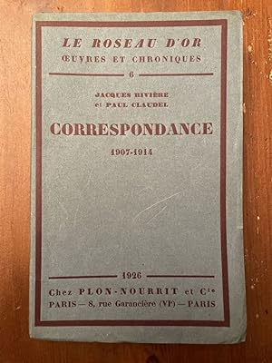 Bild des Verkufers fr Correspondance 1907-1914 zum Verkauf von Librairie des Possibles