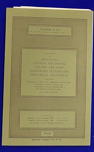 Catalogue of Americana, voyages and travel, atlases and maps, autograph letters and historical do...