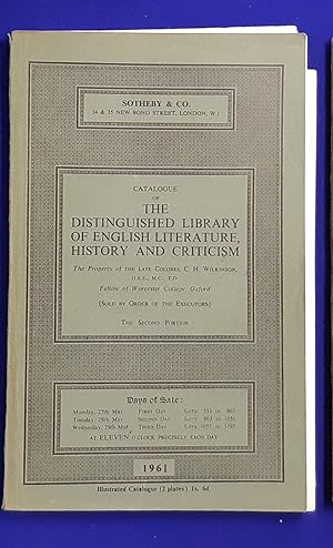 Catalogue of the distinguished library of English literature, history and criticism, the property...