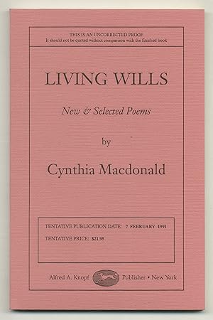 Bild des Verkufers fr Living Wills: New & Selected Poems zum Verkauf von Between the Covers-Rare Books, Inc. ABAA