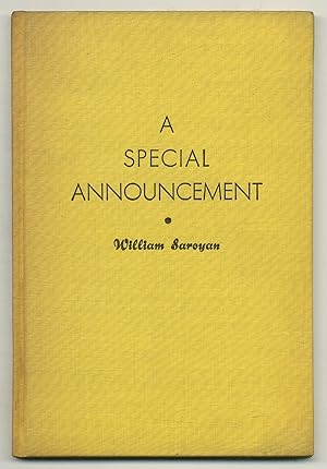 Seller image for A Special Announcement for sale by Between the Covers-Rare Books, Inc. ABAA