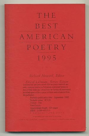 Bild des Verkufers fr The Best American Poetry 1995 zum Verkauf von Between the Covers-Rare Books, Inc. ABAA
