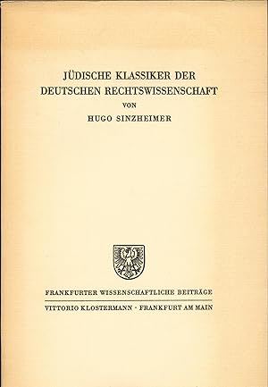 Seller image for Jdische Klassiker der deutschen Rechtswissenschaft for sale by avelibro OHG