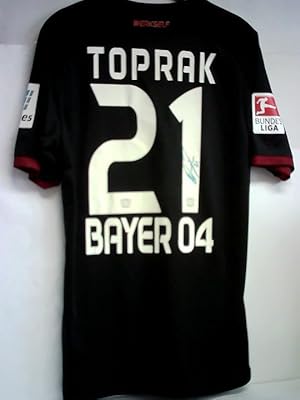 Spielertrikot, schwarz rot-gestreift, (Konfektionsgröße L), Rückennummer 21 'Toprak'