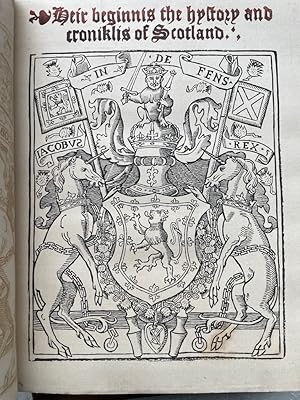 Bild des Verkufers fr The History and Chronicles of Scotland: written in Latin, translated by John Bellenden. zum Verkauf von Antiquariat Michael Solder