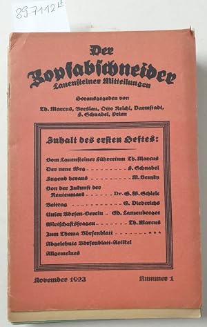 Image du vendeur pour Der Zopfabschneider: Lauersteiner Mitteilungen Heft1-7, November 1923- Mai 1924 : mis en vente par Versand-Antiquariat Konrad von Agris e.K.