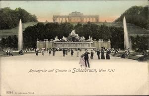 Ansichtskarte / Postkarte Wien 13 Hietzing Österreich, Schönbrunn, Neptungrotte, Gloriette, Fontänen