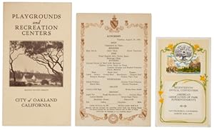 Bild des Verkufers fr Convention of American Association of Park Superintendents San Francisco 1915 - 3 items zum Verkauf von Rare Books Honolulu