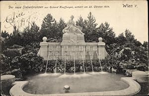 Ansichtskarte / Postkarte Wien 5 Margareten, Neuer Siebenbrunnen von Richard Kauffungen