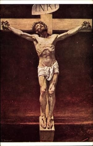 Künstler Ansichtskarte / Postkarte Bonnat, Jesus am Kreuz