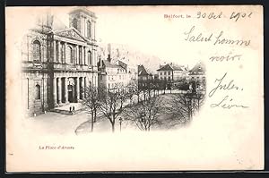 Carte postale Belfort, La Place d`Armes