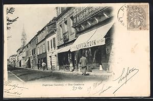 Carte postale Hagetmau, Rue Gambetta, vue de la rue