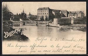 Carte postale Belfort, La Savoureuse Collège des Frères de Marie