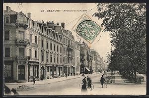 Carte postale Belfort, Avenue de la Gare