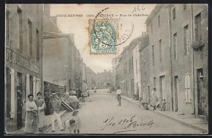 Carte postale Cerisay, Rue de Châtillon, vue de la rue