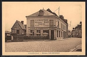 Carte postale Conches, Maison Galdemard, Modern Bar, Cafe du Commerce