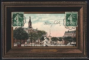 Carte postale Roanne, Place de l`Hotel-de-Ville, Passepartout