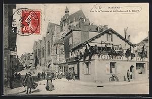 Carte postale Mayenne, Restaurant A. Bigot