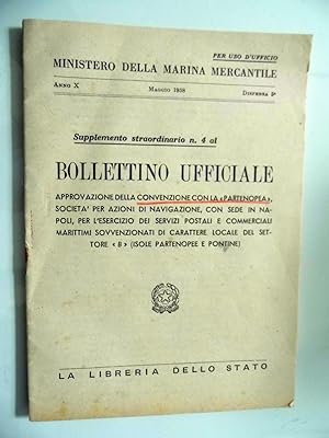 "MINISTERO DELLA MARINA MERCANTILE Anno X Maggio 1958 Supplement straordinario n.° 4 al BOLLETTIN...
