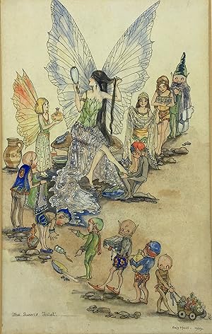 Bild des Verkufers fr [FAIRY PAINTING] THE QUEEN'S TOILET [ORIGINAL WATERCOLOUR] zum Verkauf von Sky Duthie Rare Books