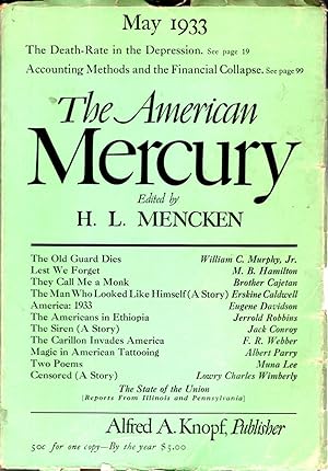 Seller image for The American Mercury Volume XXIX, No. 113; May, 1933 for sale by Dorley House Books, Inc.
