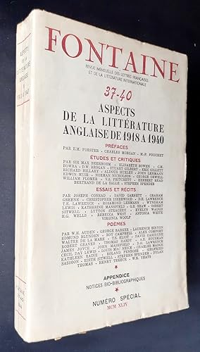 Imagen del vendedor de Fontaine, revue mensuelle des lettres franaises et de la littrature internationale, n37-40, 1944 : Aspects de la littrature anglaise de 1918  1940 - a la venta por Le Livre  Venir