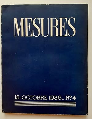 Imagen del vendedor de Mesures : 15 octobre 1936 - n4 - a la venta por Le Livre  Venir