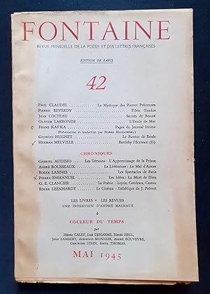 Fontaine, revue mensuelle de la poésie et des lettres françaises : n°42, mai 1945.