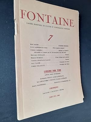 Image du vendeur pour Fontaine, revue bimestrielle de culture et d'information potiques : n7, janvier-fvrier 1940. mis en vente par Le Livre  Venir
