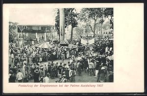 Ansichtskarte Togo, Festaufzug der Eingeborenen bei der Palime-Ausstellung 1907