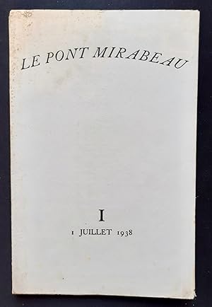 Seller image for Le Pont Mirabeau : n I, juillet 1938. for sale by Le Livre  Venir