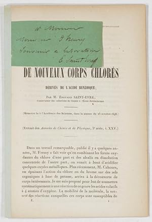 Recherches sur les nouveaux corps chlorés dérivés de l'acide benzoïque.