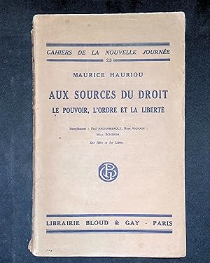 Image du vendeur pour Aux sources du droit Le pouvoir l'ordre et la libert mis en vente par LibrairieLaLettre2