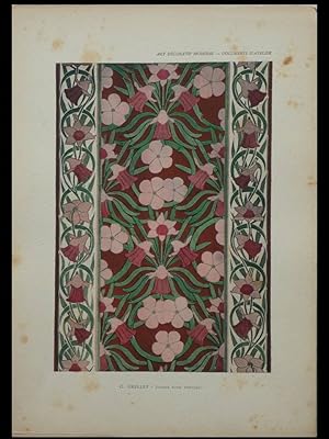 GEORGES GRELLET, ETOFFE ART NOUVEAU - PLANCHE 1899 - FLEURS, FABRIC, FLOWERS, FRENCH ART NOUVEAU